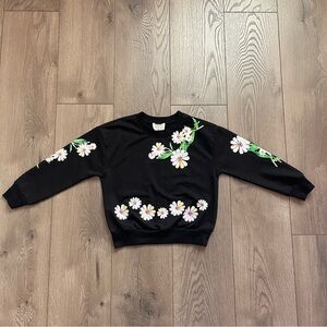 Hannah Banana by Sara Sara Girls Size 7 Black Daisy Lightweight Sweatshirt